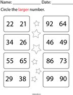 First Grade Comparing Numbers Math Worksheets - Twisty Noodle